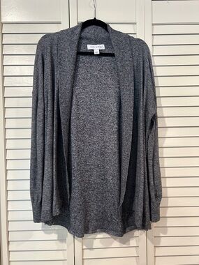 Pure Energy Heather Gray Open-Front Drapey Cardigan Size X